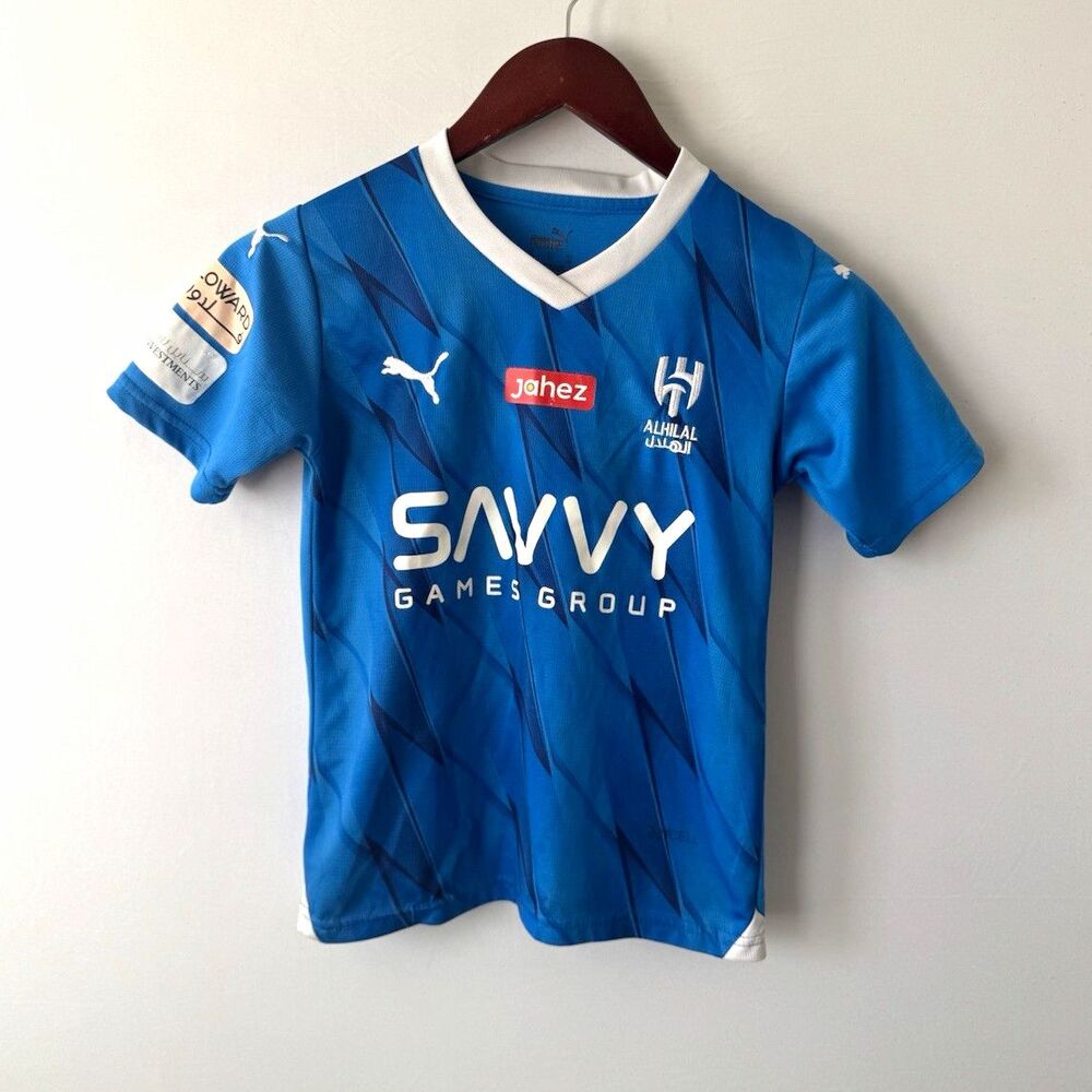 PUMA Al Hilal Neymar Jr #10 Jersey Size 28 Blue Saudi Pro League Soccer Shirt